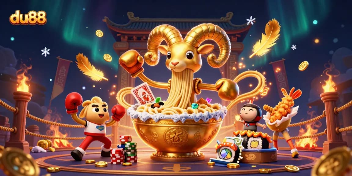 Join the fun at du88 with an exciting 3D casino scene featuring unique characters and vibrant action.