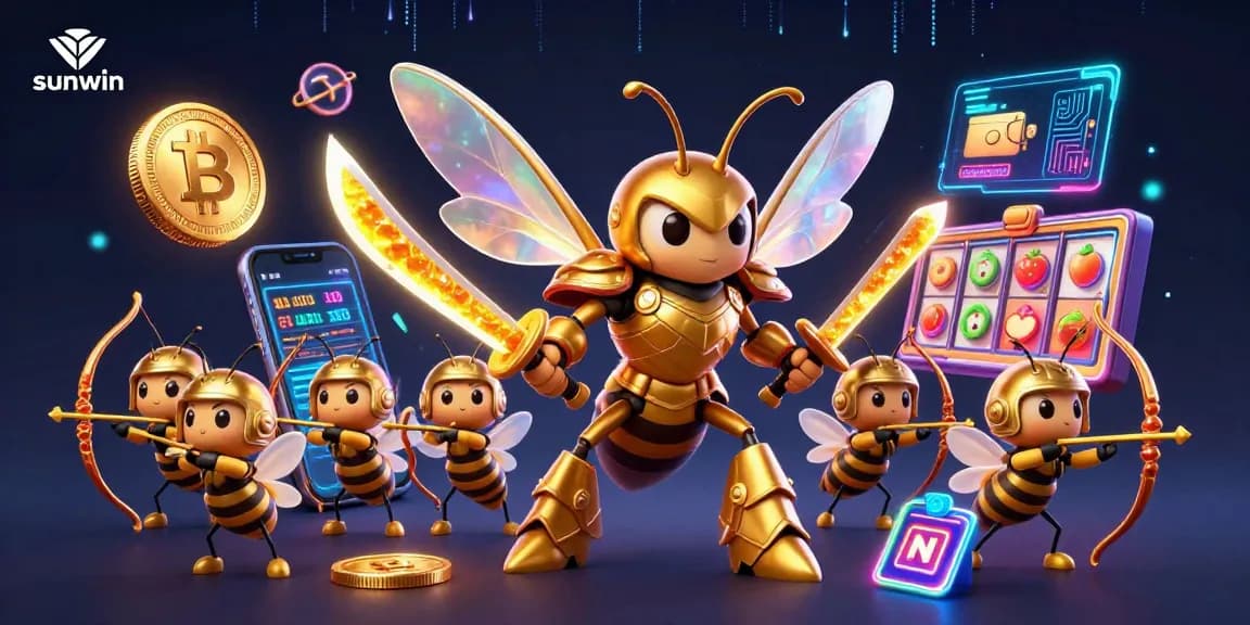 Engage in thrilling gameplay with sunwin's vibrant 3D casino scene featuring crypto themes and dynamic characters.