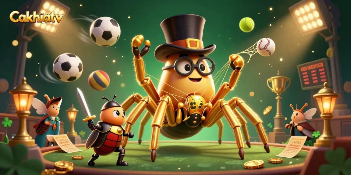 Cakhiatv delivers thrilling sports betting experiences with vibrant 3D rendered characters and casino elements.