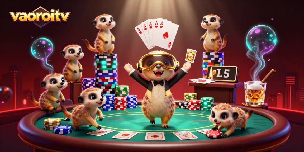 Experience the excitement of vaoroitv with a dynamic meerkat casino scene filled with games and winnings.