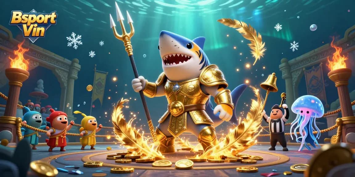 Unleash the thrill of betting with Bsport Vin undersea with tiger shark gladiator action.