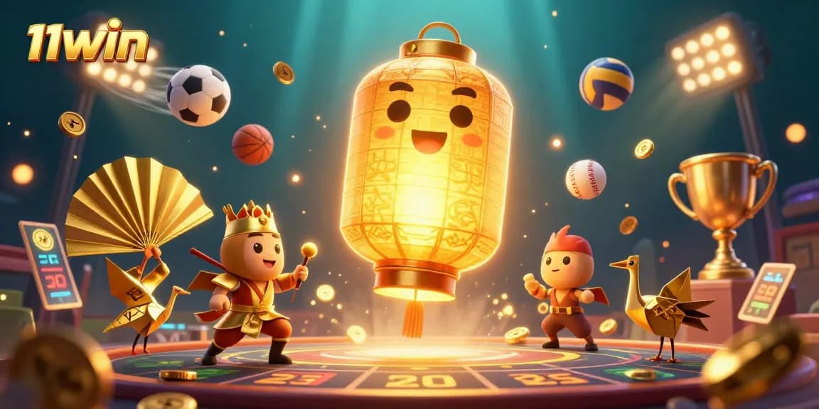 Engage in thrilling gaming experiences at 11WIN with vibrant characters and exciting casino elements.