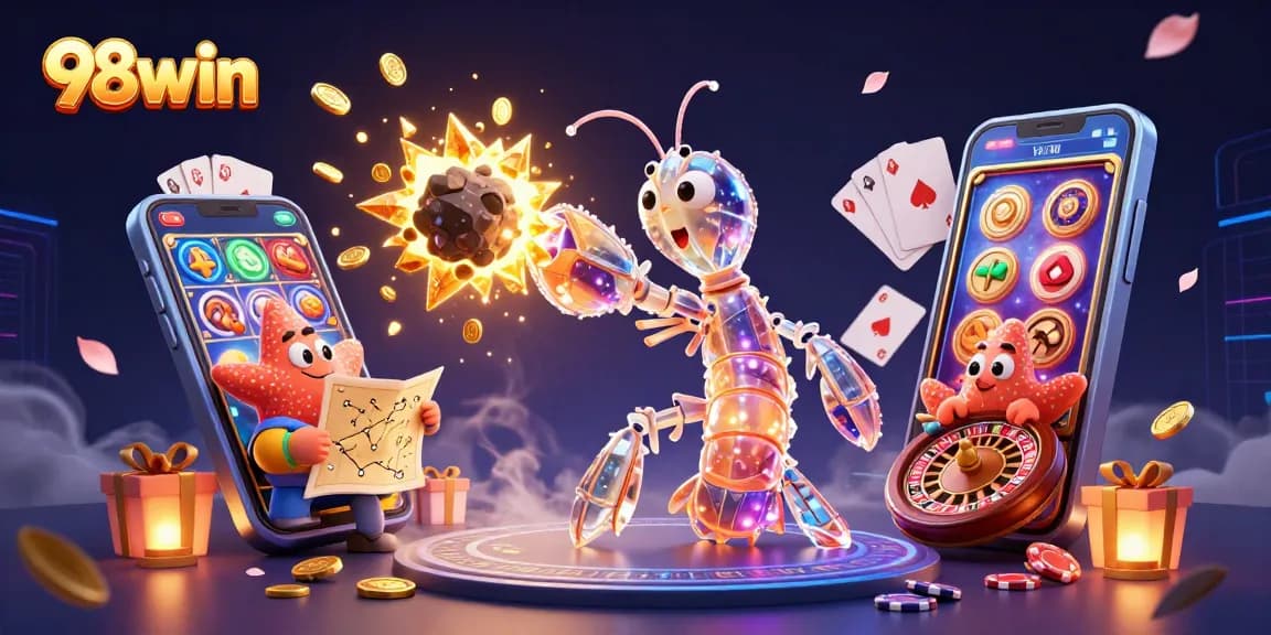 Spin and win with 98win in a vibrant 3D casino adventure featuring galactic heroes!