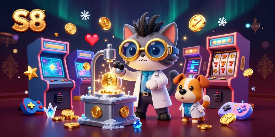 Spin the reels with S8's engaging gaming features and captivating golden-themed visuals.