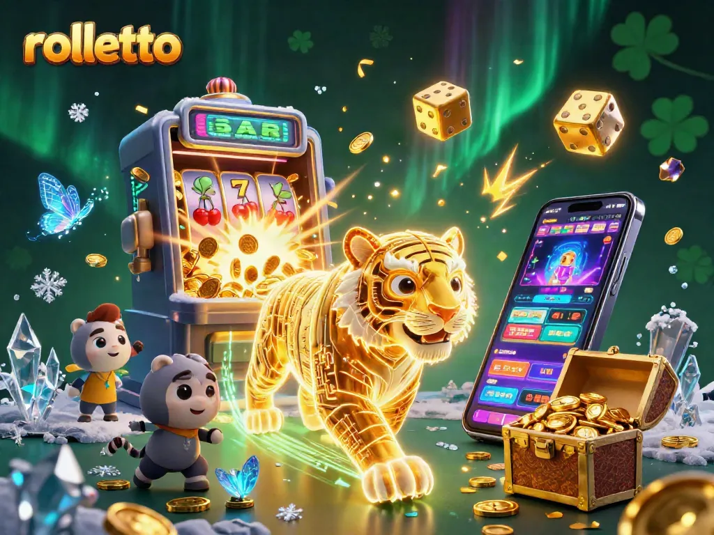 Experience rolletto's vibrant digital casino world with glowing games and stunning jackpots.