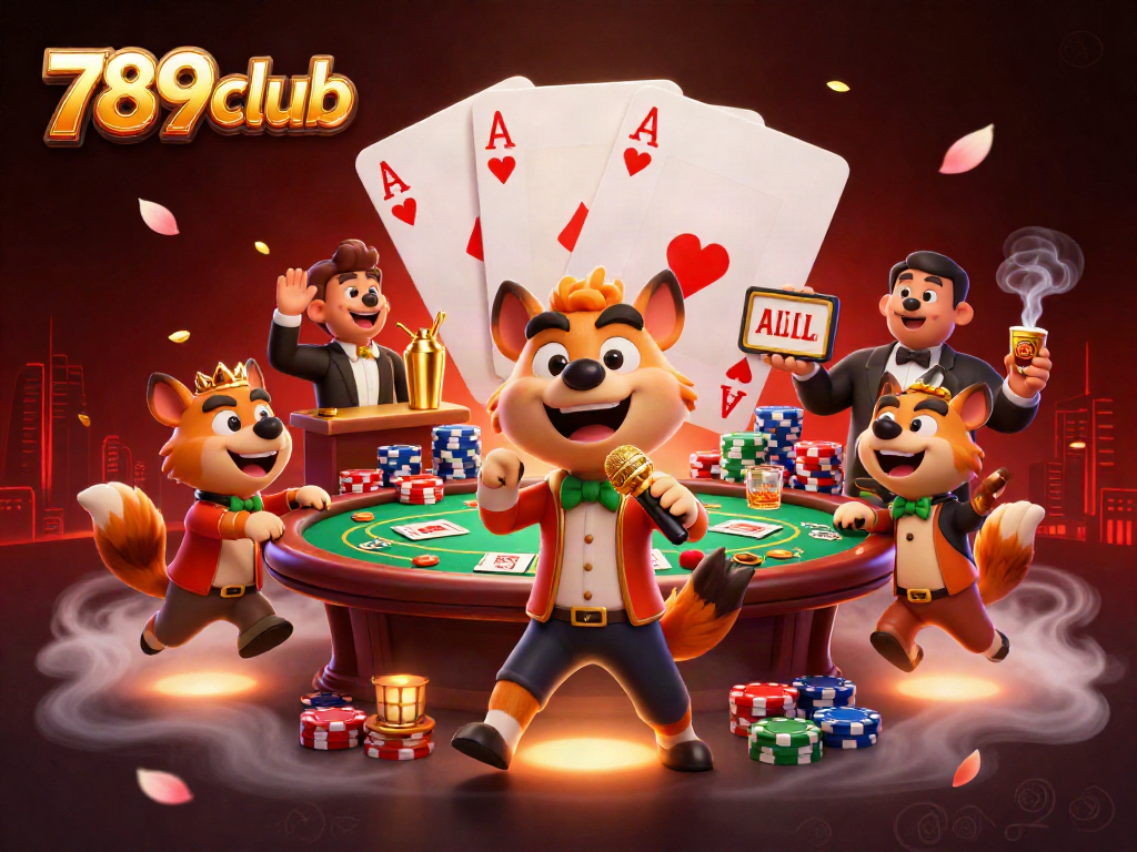 Experience the vibrant comedy casino scene at 789club with hyena characters and dynamic gambling elements.