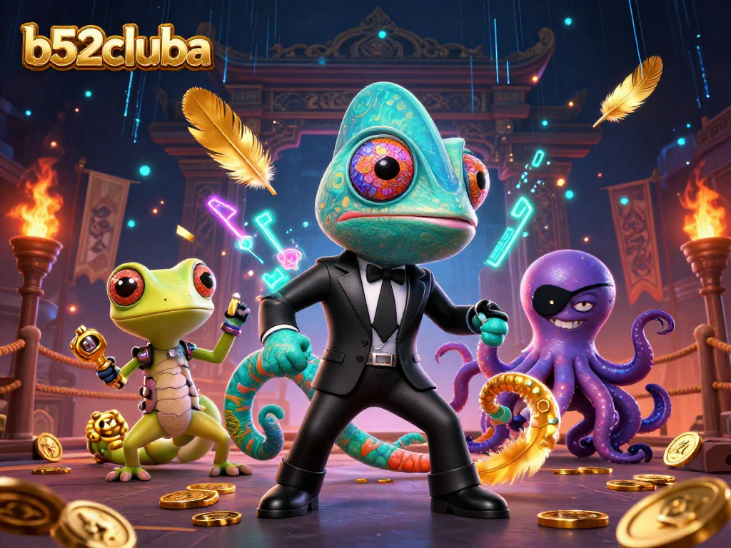 Bets on b52cluba come alive in a vibrant 3D scene with engaging characters and exciting elements.