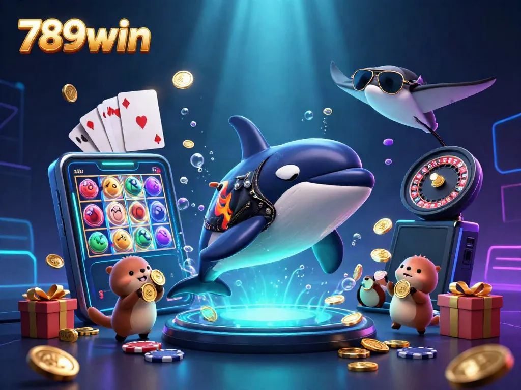 Engage in vibrant gaming adventure with 789win’s dynamic casino scene featuring fun characters.