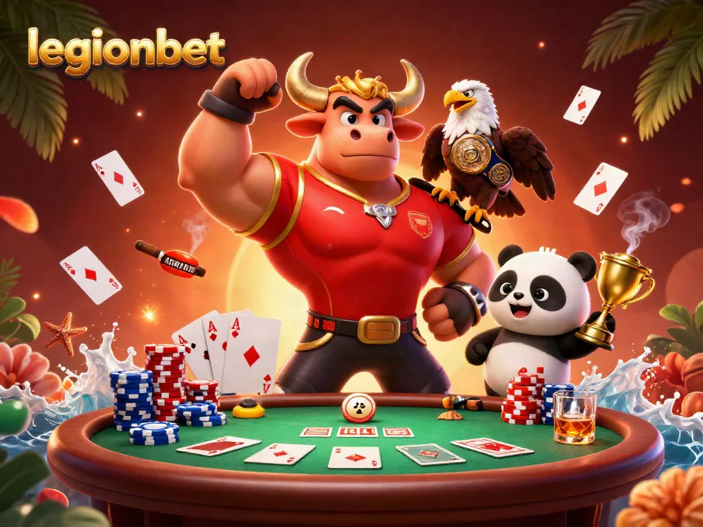 Experience thrilling gaming action at legionbet with a vibrant casino illustration showcasing poker excitement.