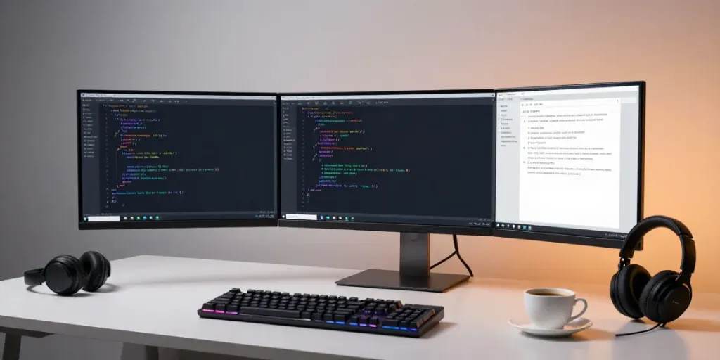 Buy .uk domain in a tech-driven environment showcasing modern software development tools.