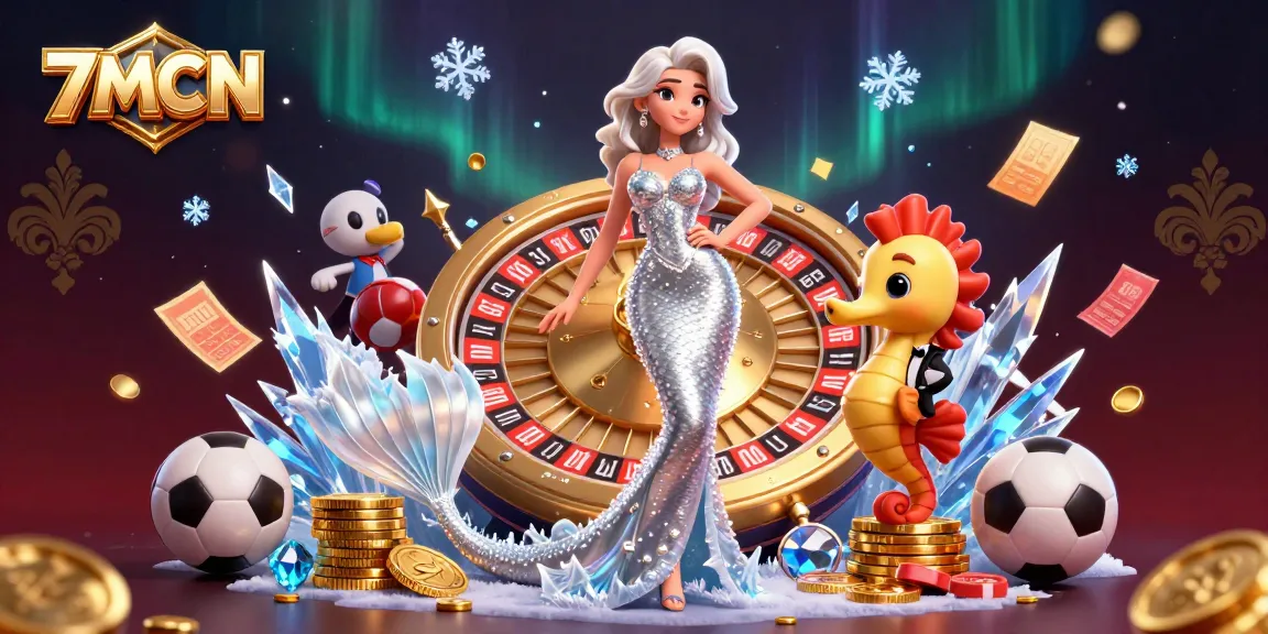 Experience thrilling gambling action with 7MCN in a vibrant casino scene featuring character interactions.