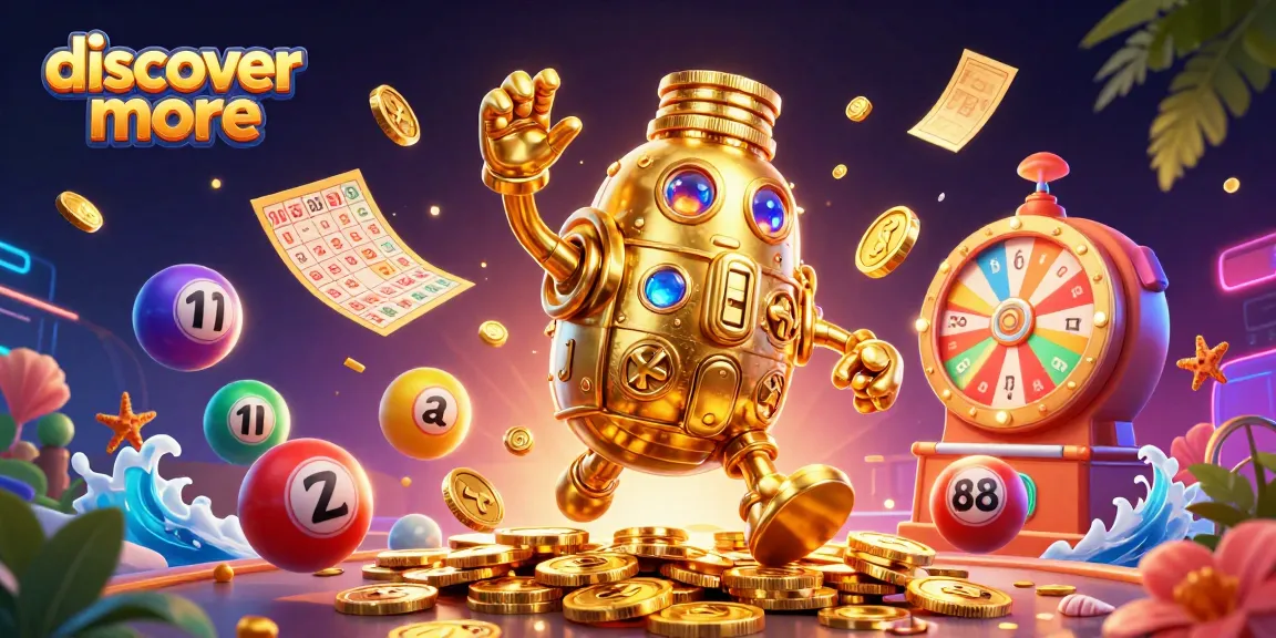 Engaging 3D illustration showcasing a golden golem and vibrant lottery elements; discover more about gaming!