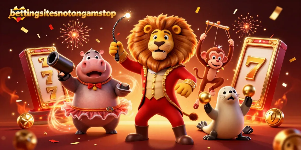 Engage at bettingsitesnotongamstop with vibrant casino-themed 3D characters amidst spinning reels.