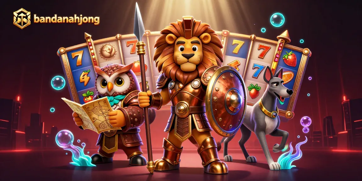 Engage in thrilling gameplay at bandarmahjong with a dynamic slot scene featuring iconic symbols and characters.