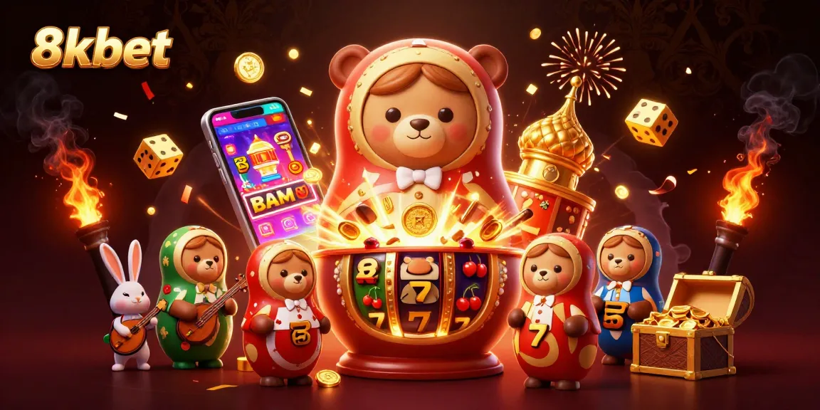 Experience the excitement of 8xbet with vibrant characters and casino elements in a thrilling illustration.