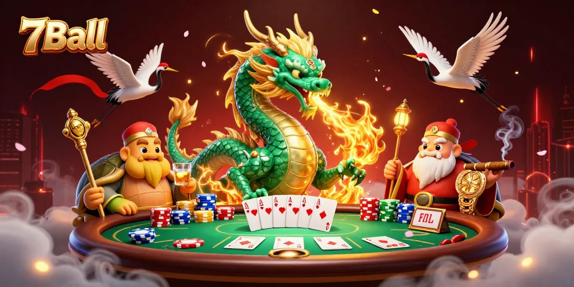 Engage in thrilling bets at 7Ball with immersive dragon and luck symbols in casino action.