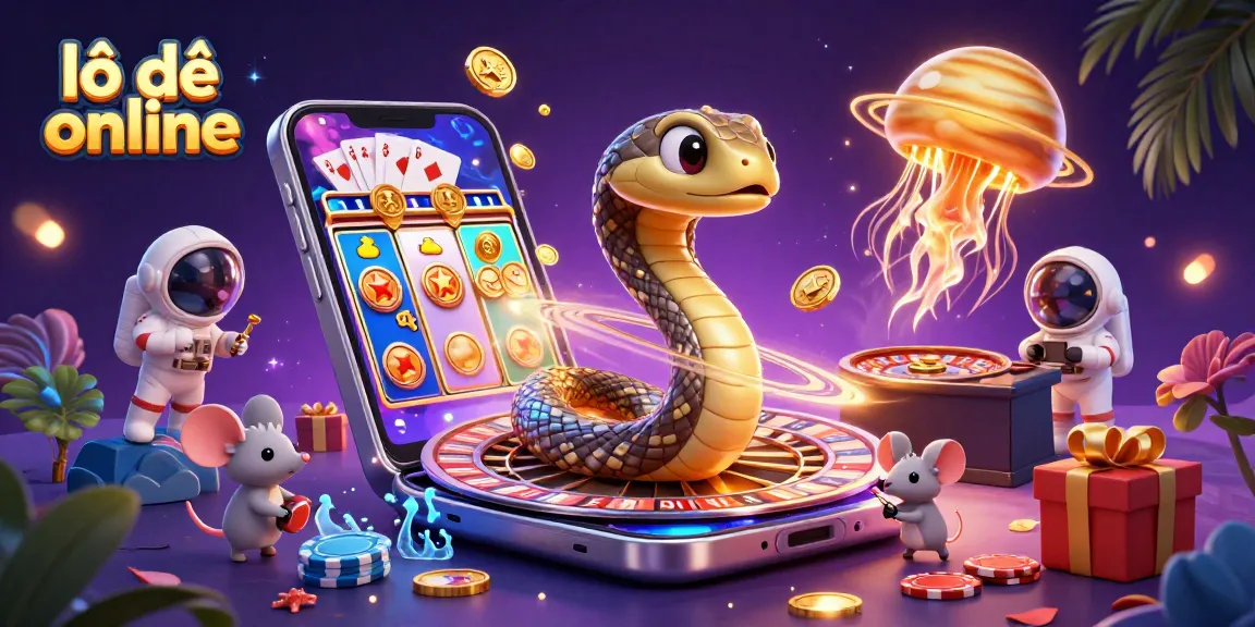 Experience the thrill of lô đề online with engaging casino elements in this vibrant 3D illustration.