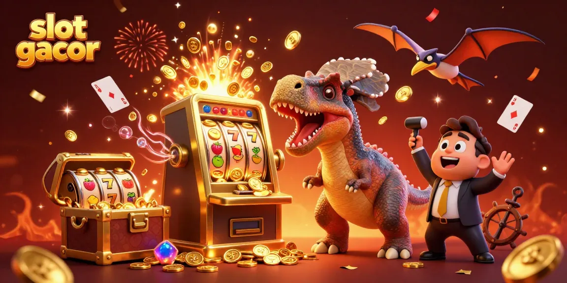 Catch big wins with slot gacor in this action-packed casino scene featuring exciting characters.